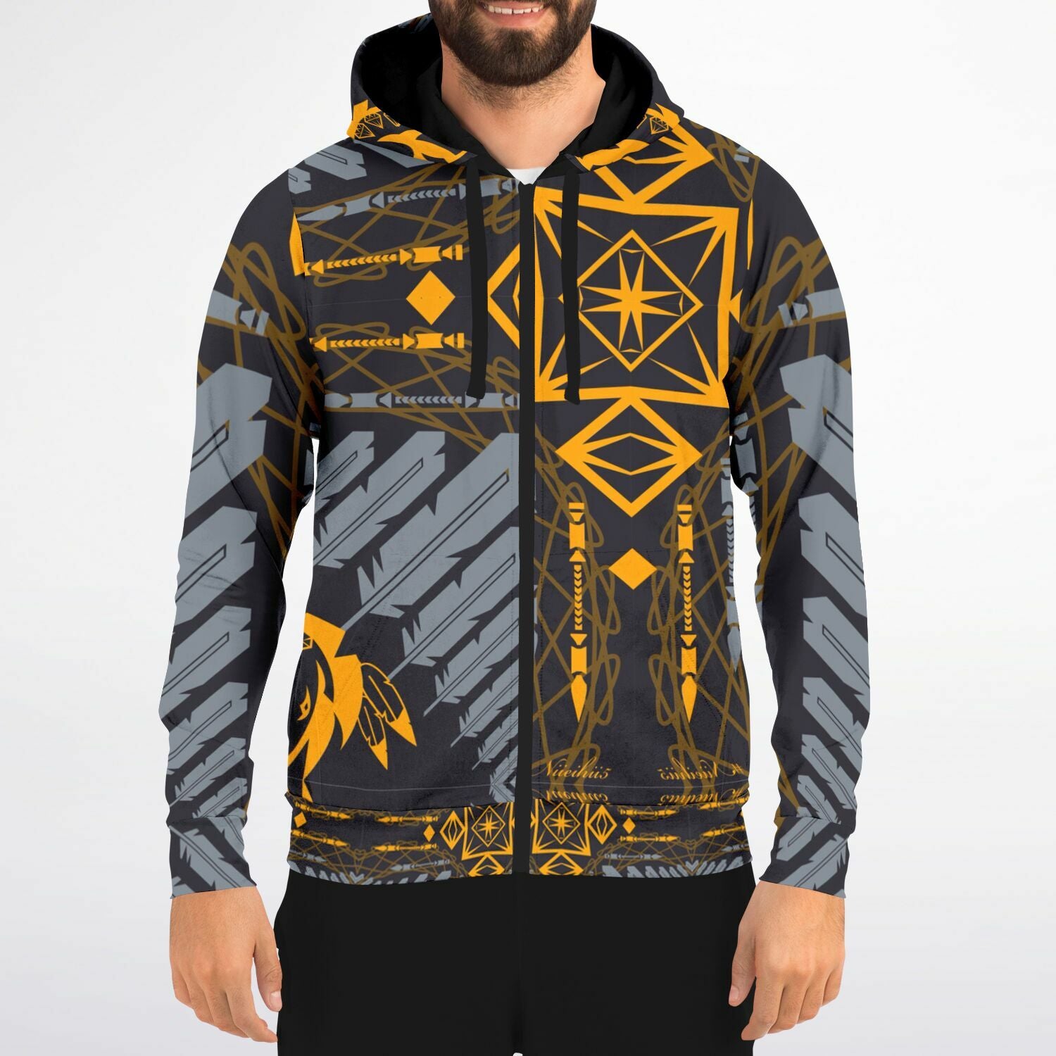 $NiieihiiNookei Athletic Zip-Up Hoodie - AOP