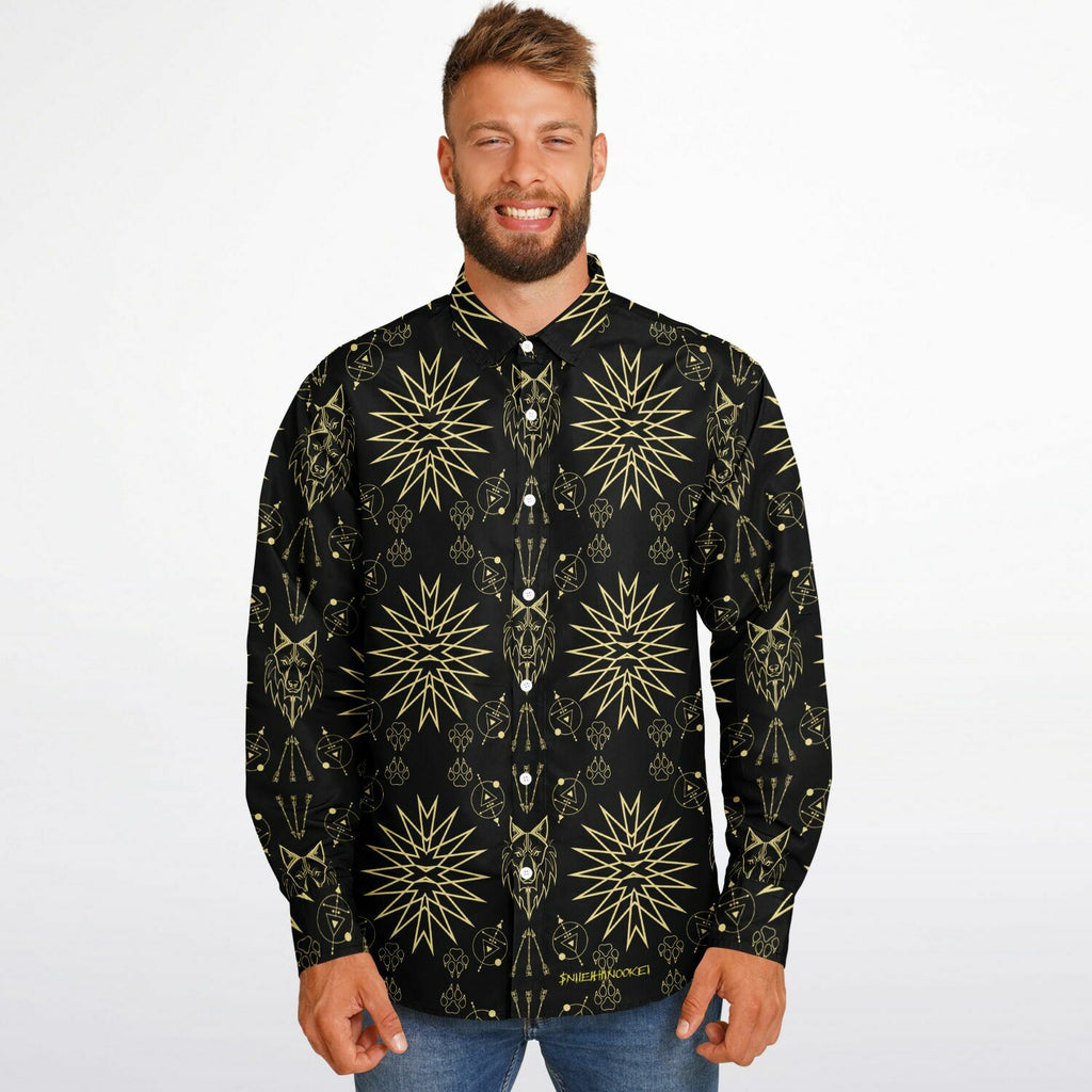 $NiieihiiNookei Long Sleeve Button Down Shirt - AOP