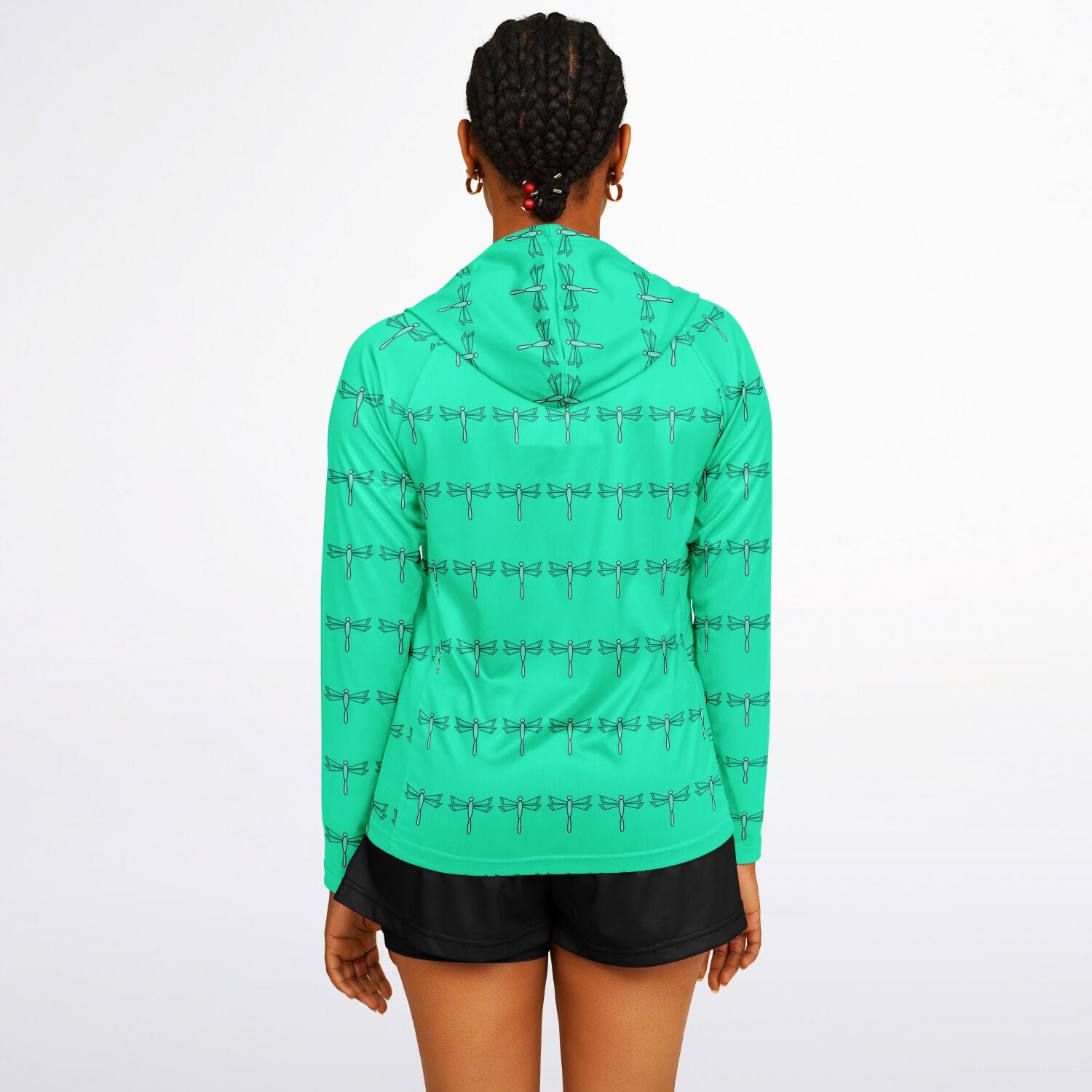 $NiieihiiNookei Women's Long Sleeve Hooded Performance Shirt - AOP
