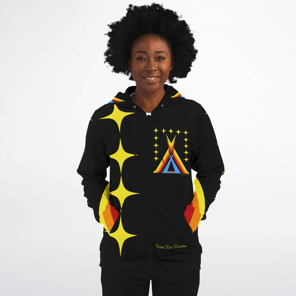 Wind River Reservation Design by $NiieihiiNookei Zip-Up Hoodie - AOP copy