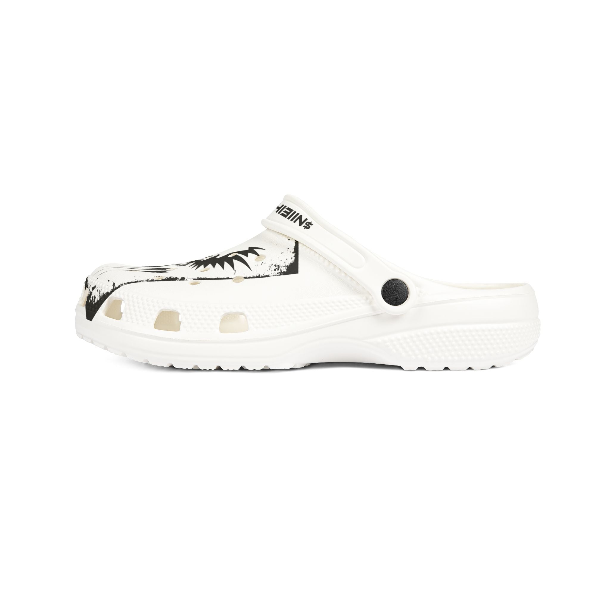 $NiieihiiNookei EVA Foam Clogs — Black Ink Splash Design