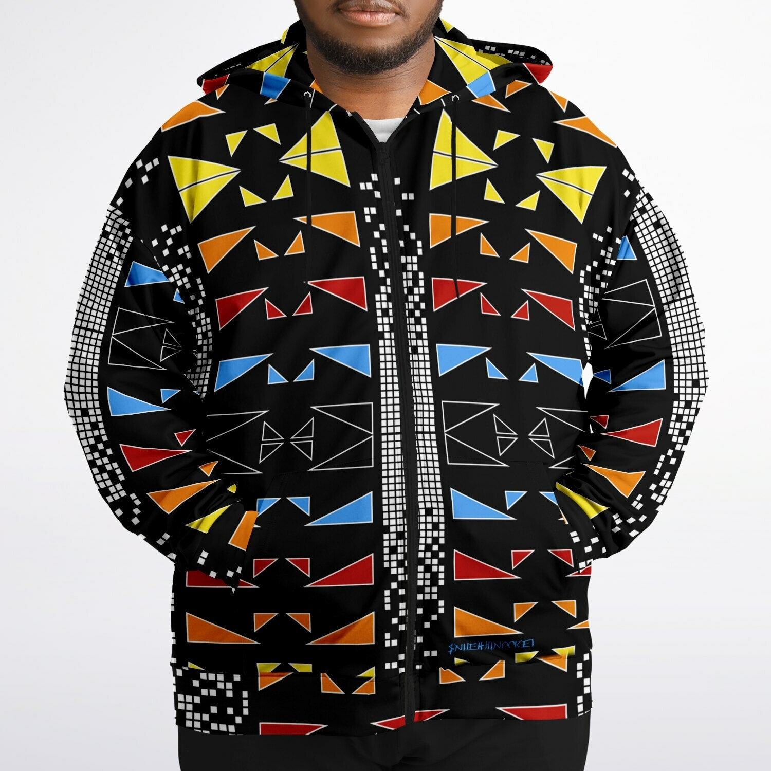$NiieihiiNookei Fashion Plus-size Ziphoodie - AOP