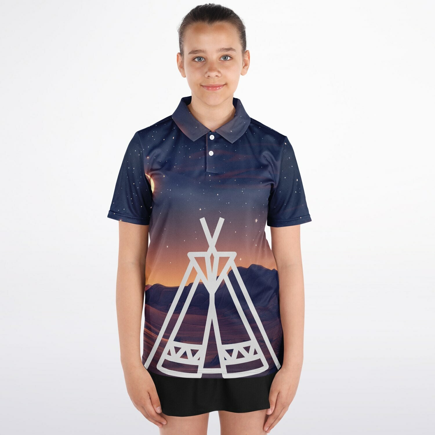 Eliana WhiteEagle design Kids Polo Shirt - AOP copy