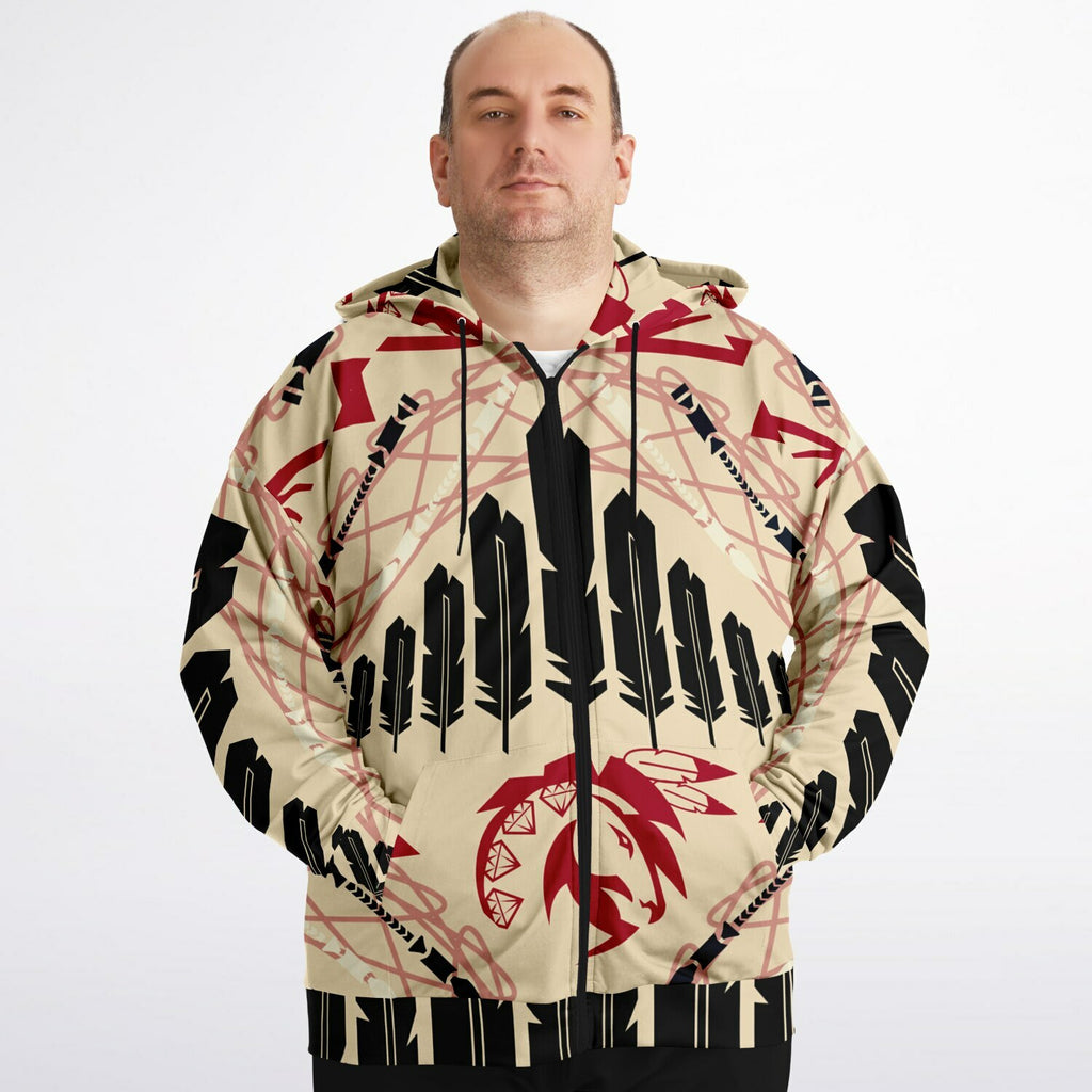 $NiieihiiNookei Plus-size Ziphoodie - AOP