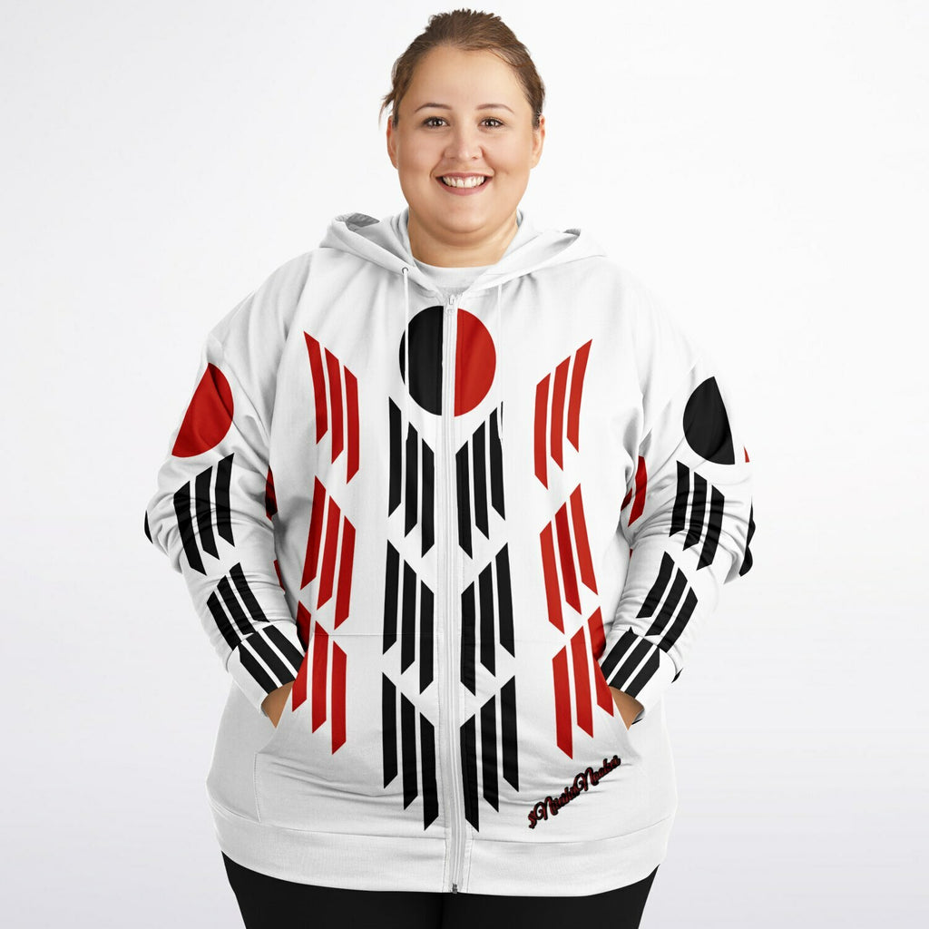 $NniieihiiNookei Arapaho Flag Athletic Plus-size Ziphoodie - AOP
