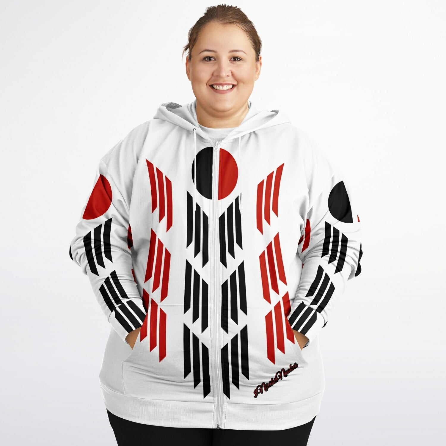 $NniieihiiNookei Arapaho Flag Athletic Plus-size Ziphoodie - AOP
