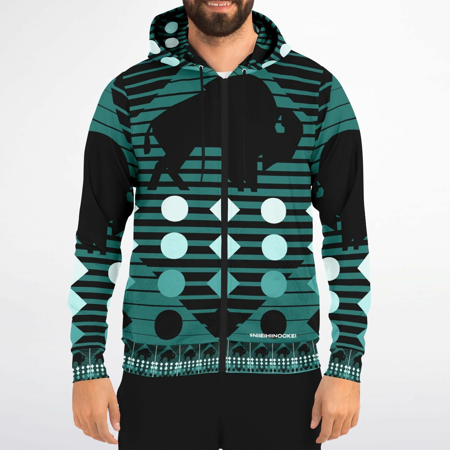 $NiieihiiNookei Fashion Zip-Up Hoodie - AOP