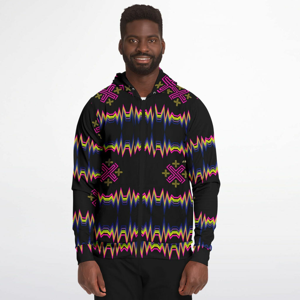 $NiieihiiNookei Athletic Zip-Up Hoodie - AOP