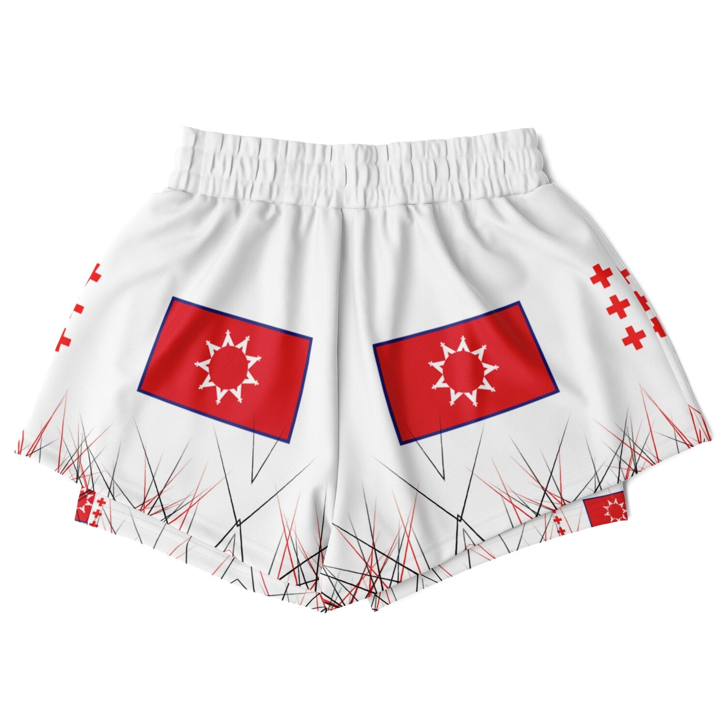 $NiieihiiNookei OST FLAG Women's 2-in-1 Shorts - AOP