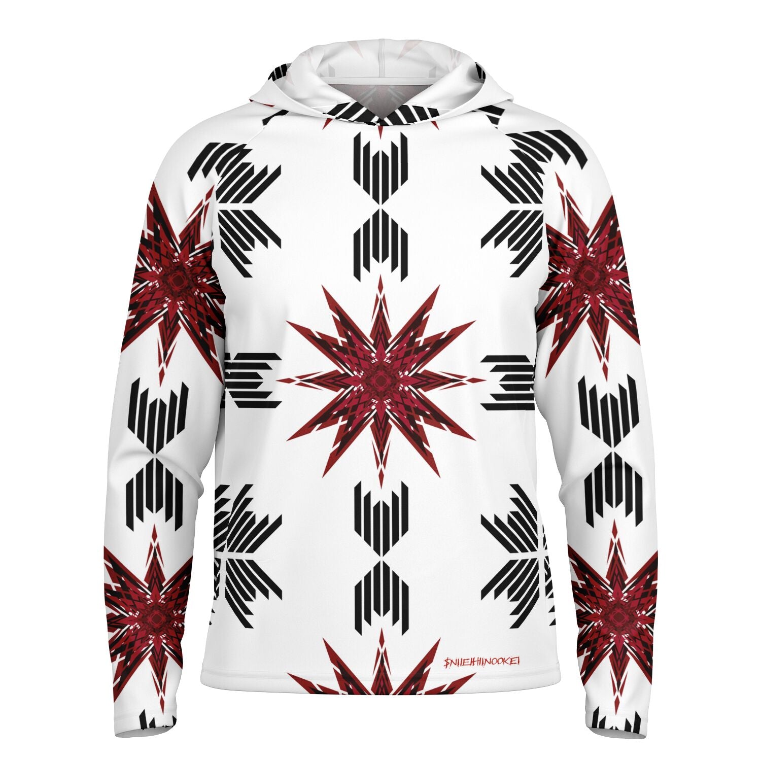 Men's Long Sleeve Hooded Performance Shirt - AOP