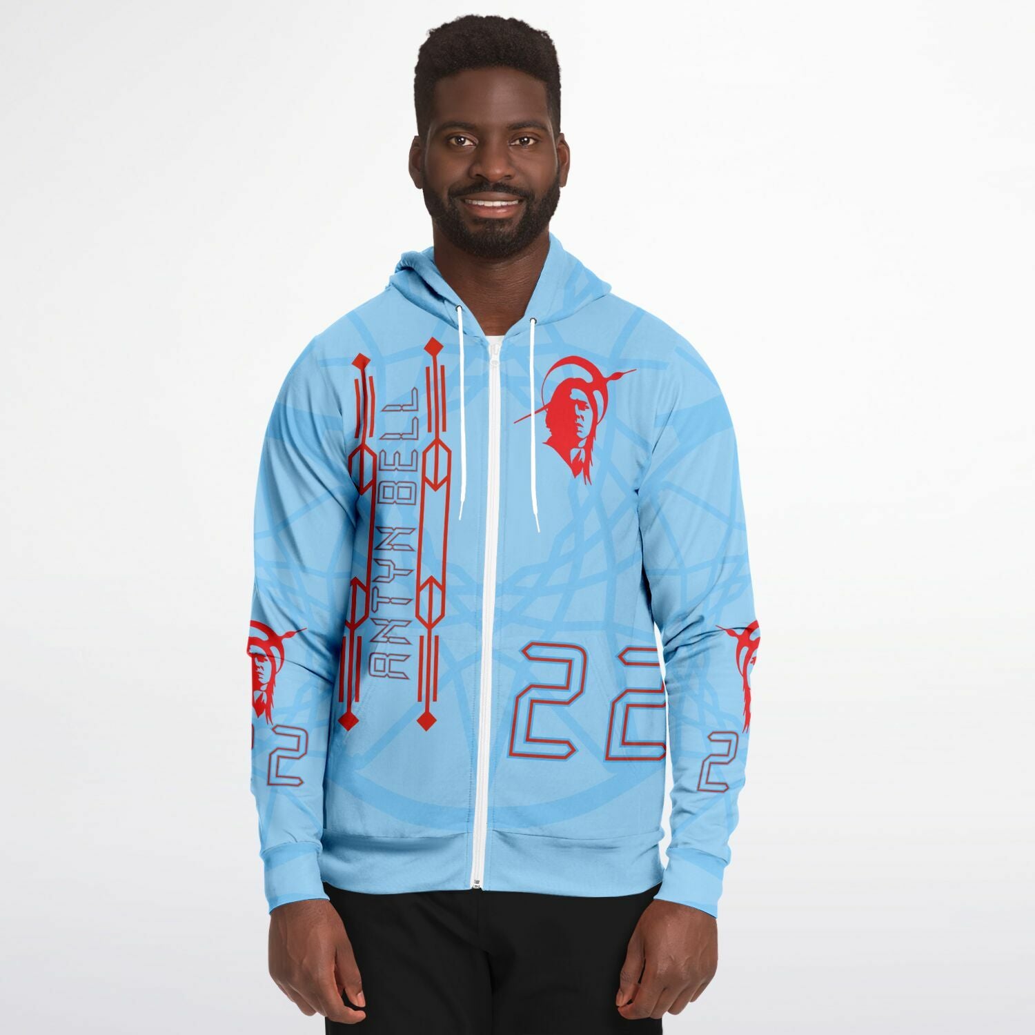 $NiieihiiNookei Athletic Zip-Up Hoodie - AOP
