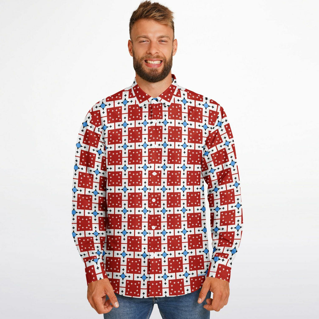 $NiieihiiNookei Long Sleeve Button Down Shirt - AOP