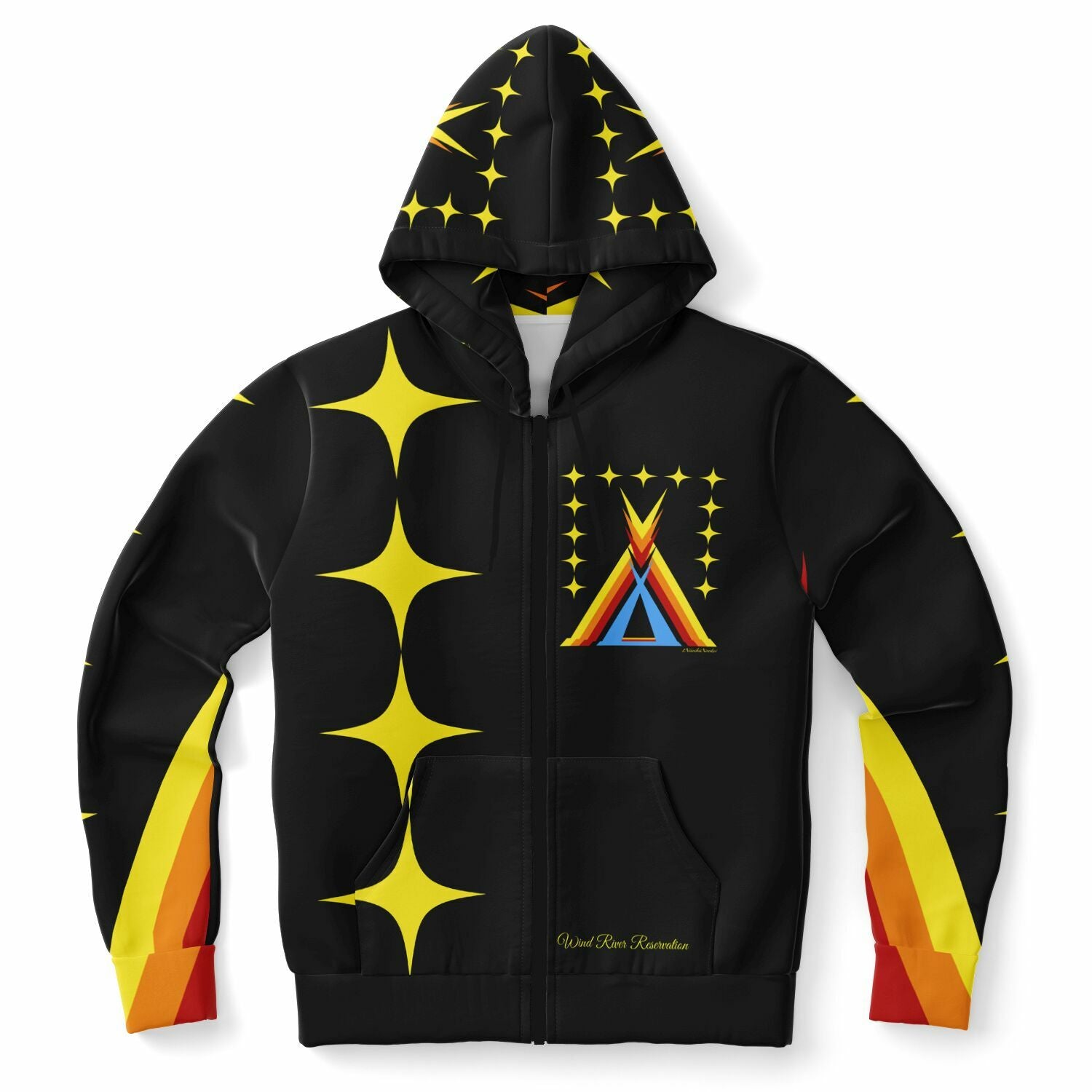 Wind River Reservation Design by $NiieihiiNookei Zip-Up Hoodie - AOP copy