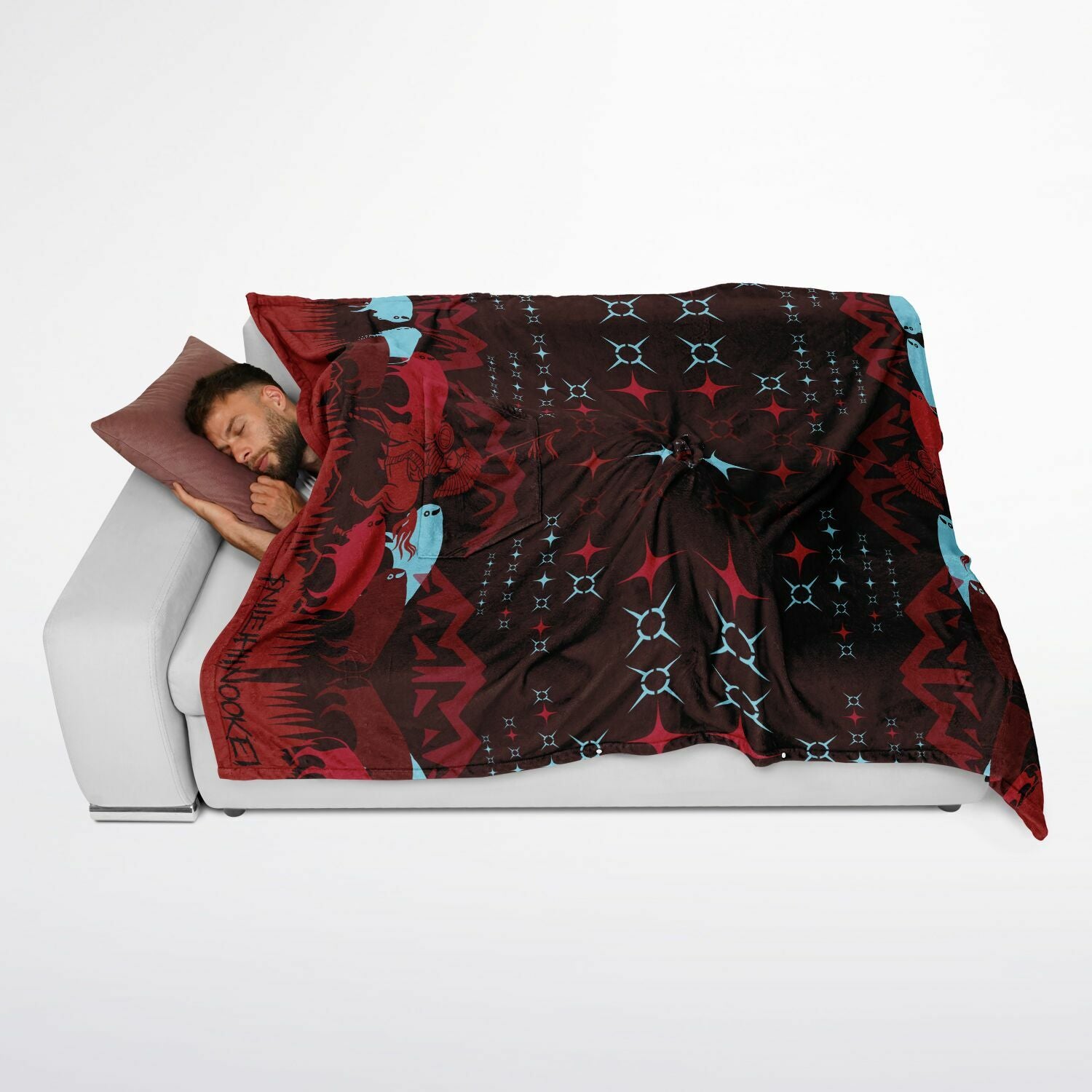 $NiieihiiNookei Flannel Blanket Poncho - AOP
