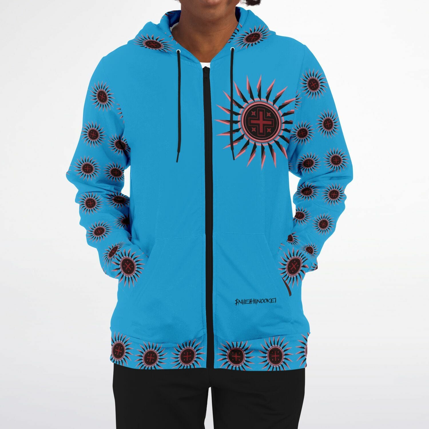 $NiieihiiNookei Athletic Zip-Up Hoodie - AOP