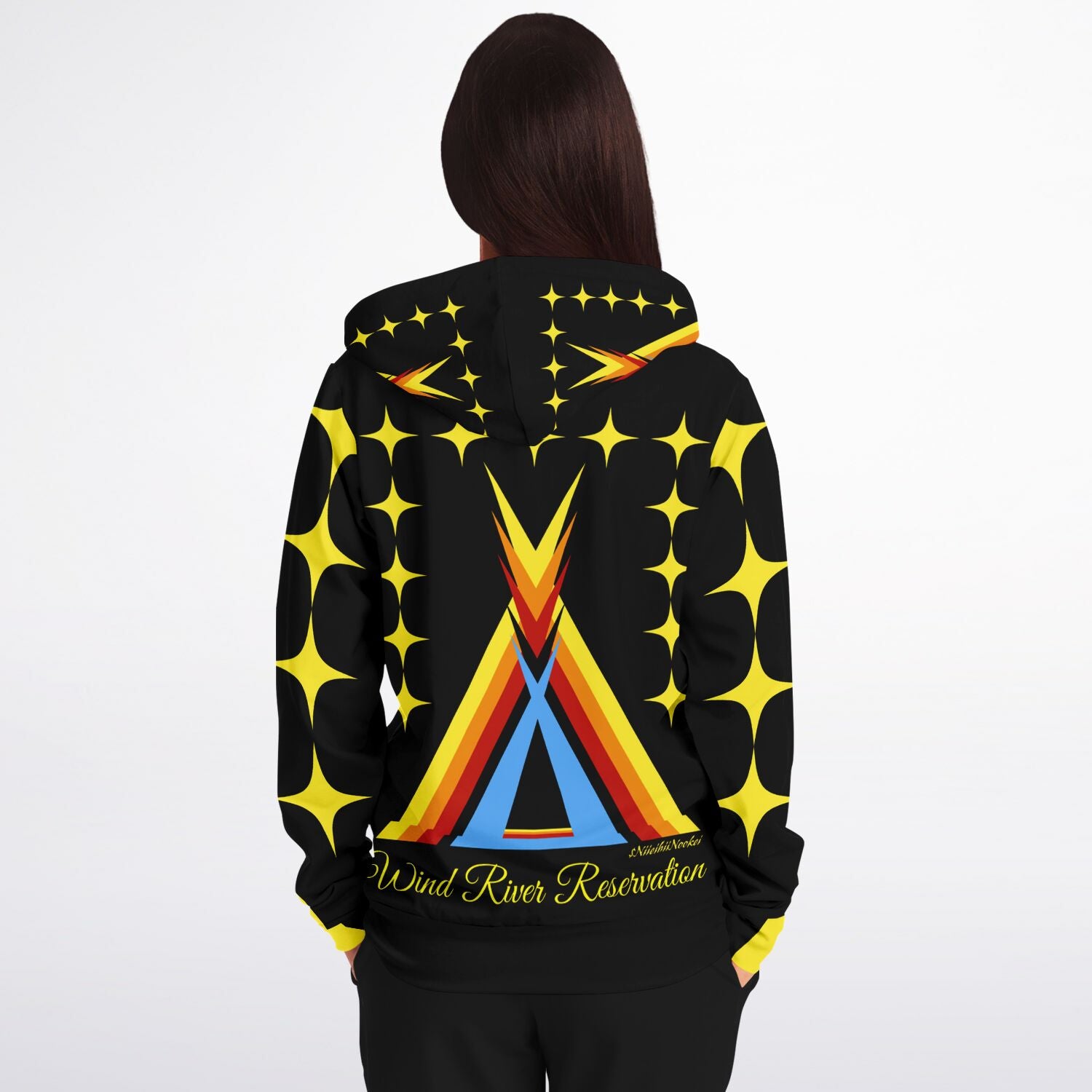 Wind River Reservation Design by $NiieihiiNookei Zip-Up Hoodie - AOP copy
