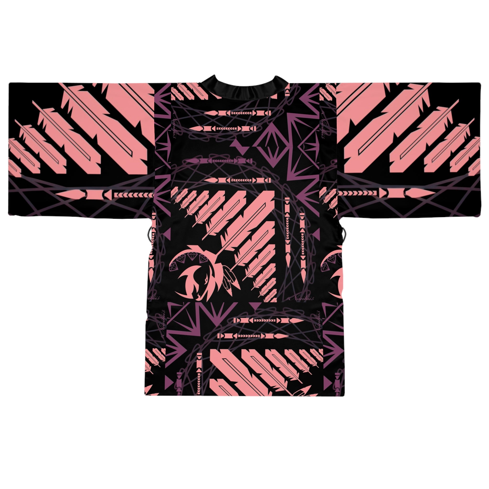 $NiieihiiNookei Kimono Robe — Long Sleeve AOP Lounge Jacket