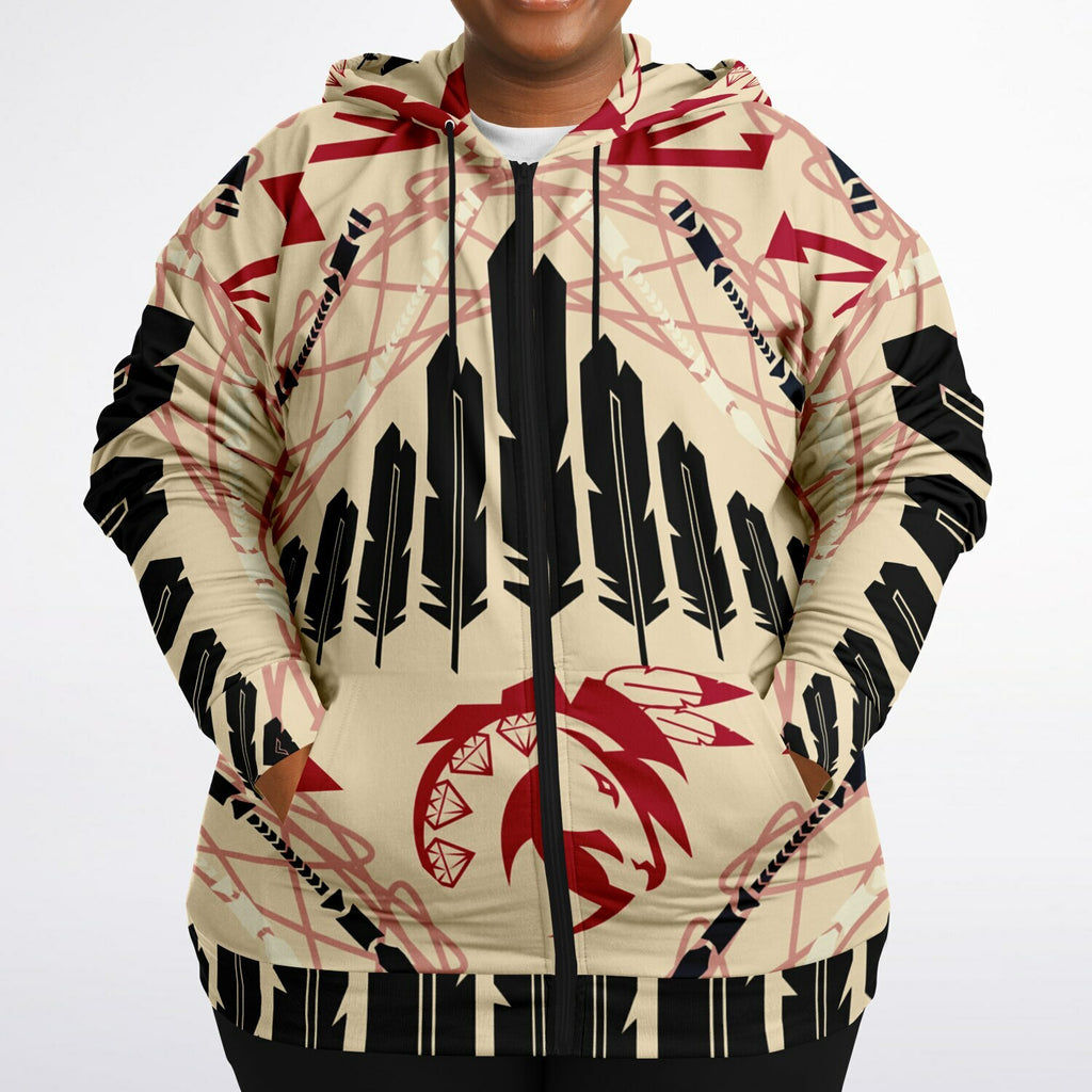 $NiieihiiNookei Plus-size Ziphoodie - AOP