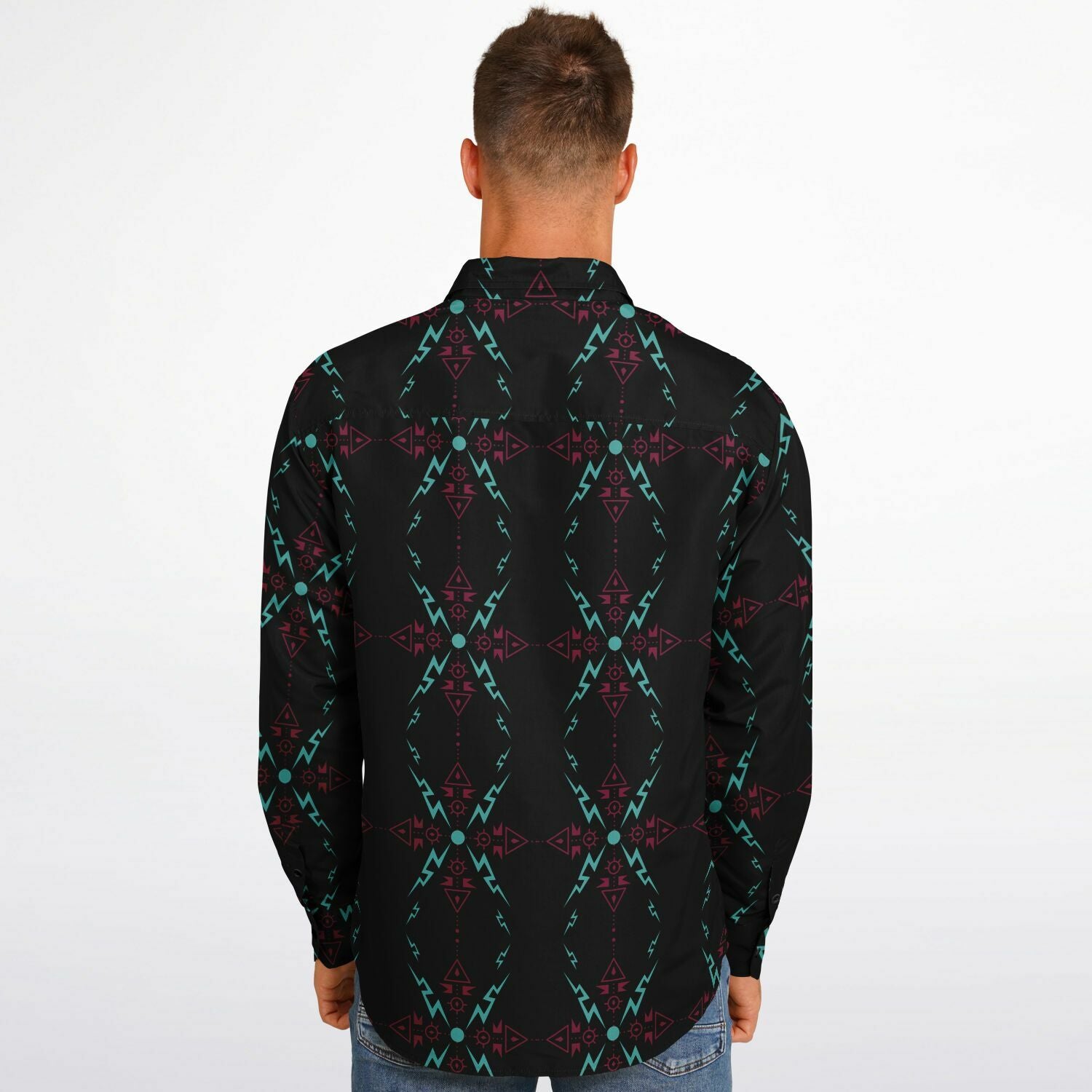 $NiieihiiNookei Long Sleeve Button Down Shirt - AOP