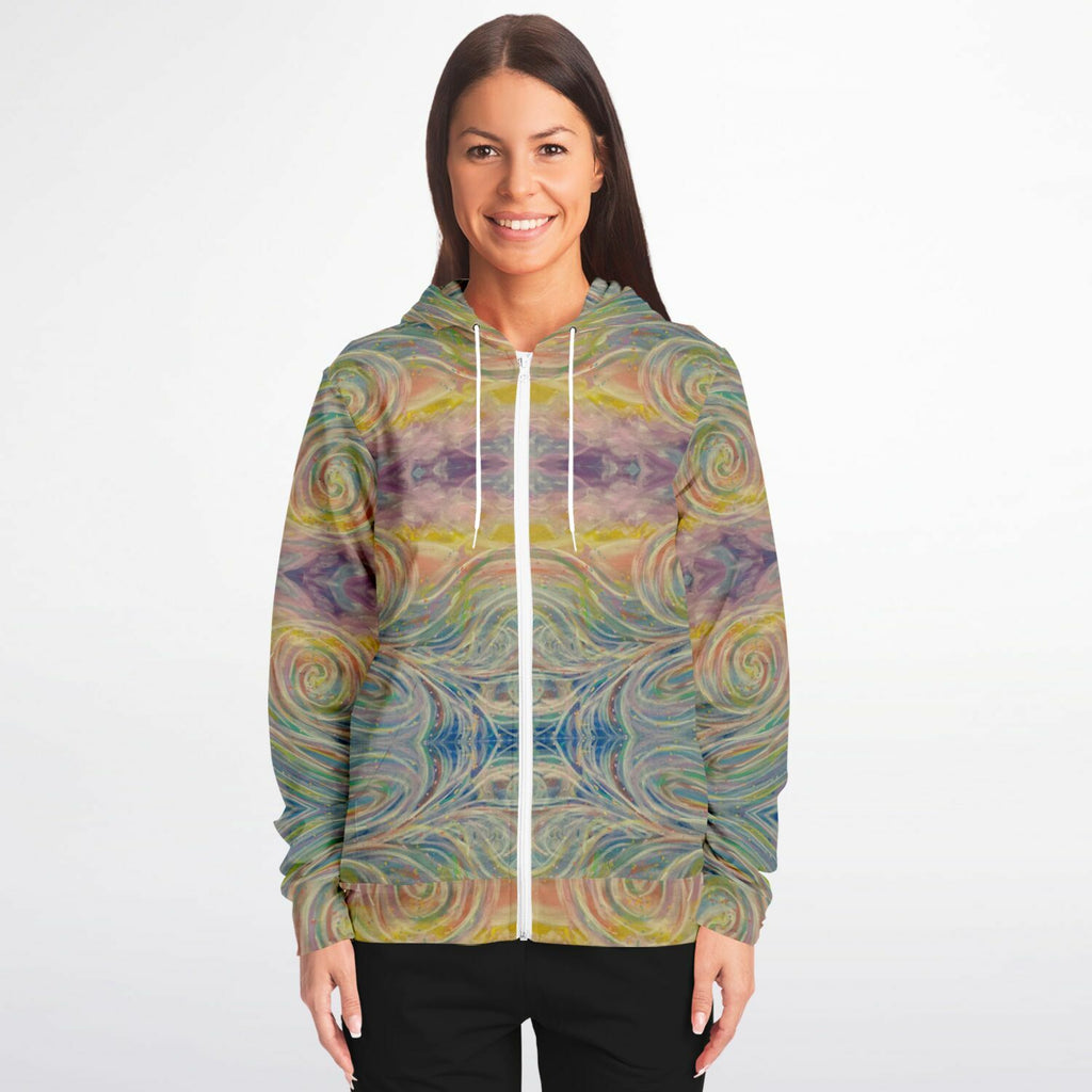 SMW Watercolor Fashion Zip-Up Hoodie - AOP