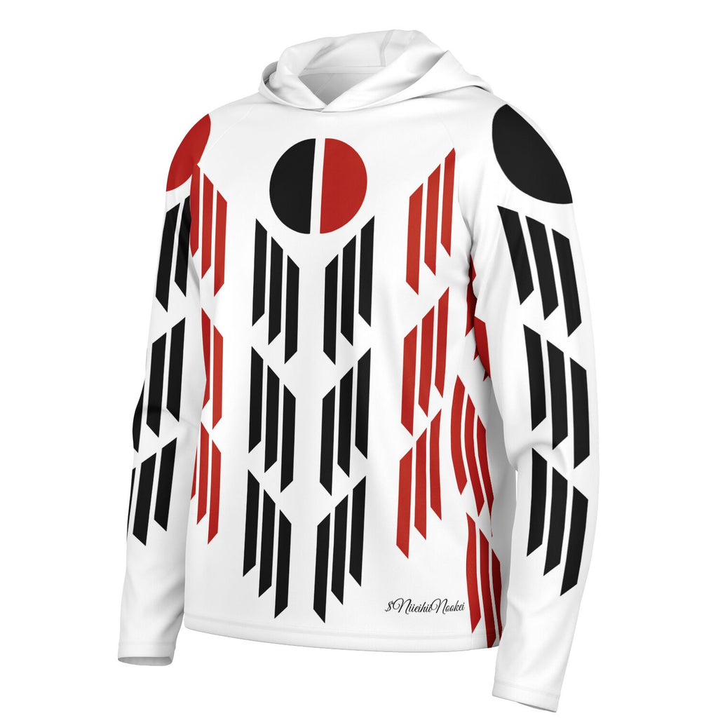 Arapaho Flag Long Sleeve Hooded Performance Shirt - AOP