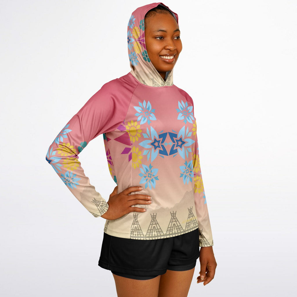 $NiieihiiNookei Women's Long Sleeve Hooded Performance Shirt - AOP