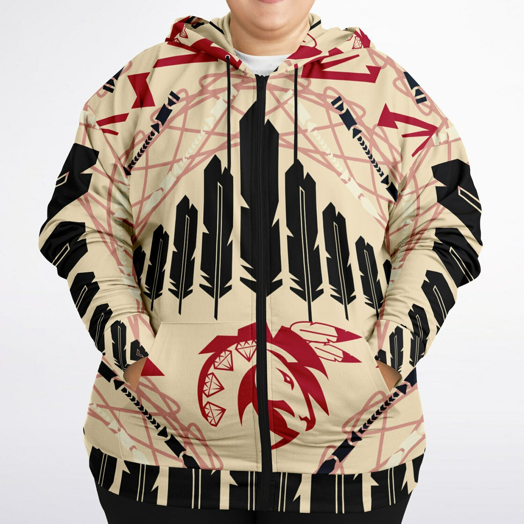 $NiieihiiNookei Plus-size Ziphoodie - AOP