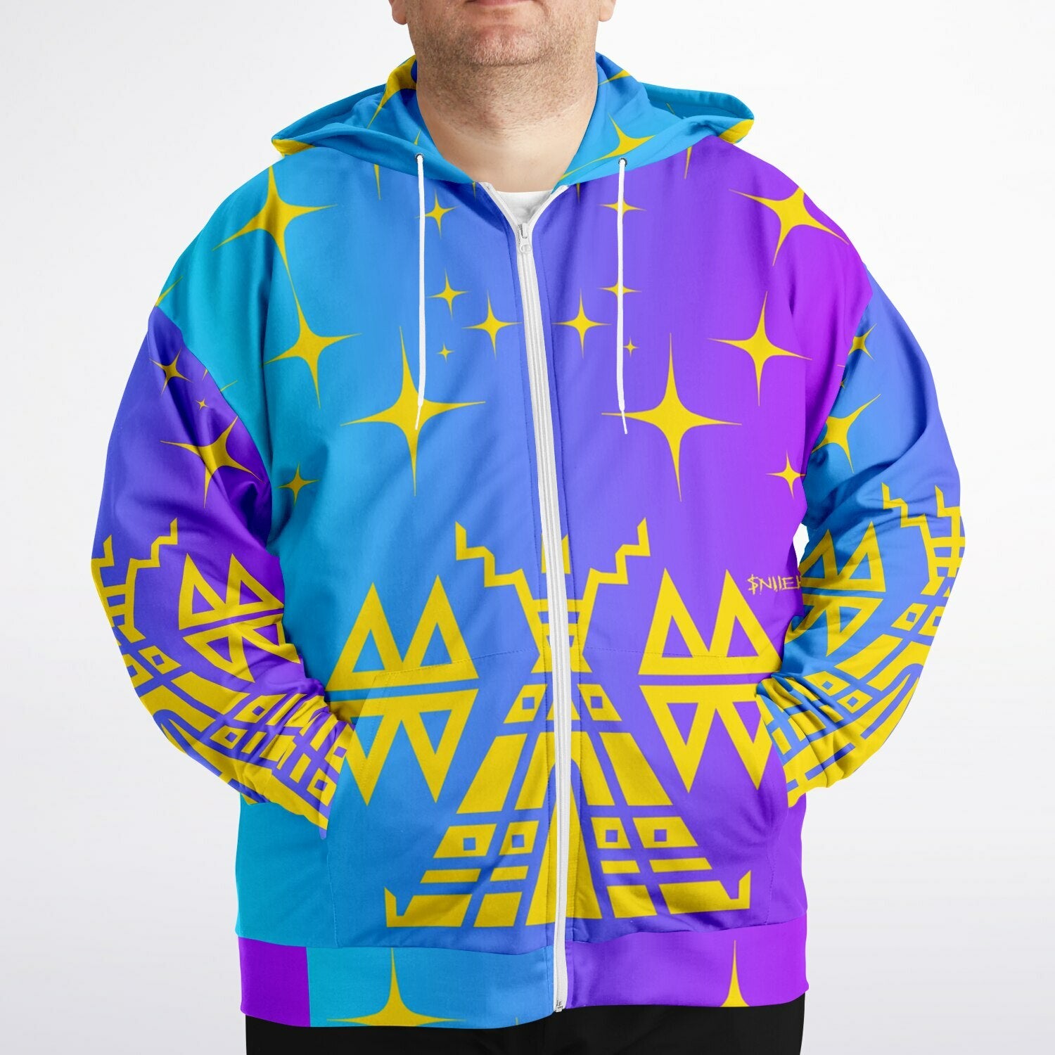 $NiieihiiNookei Fashion Plus-size Ziphoodie - AOP