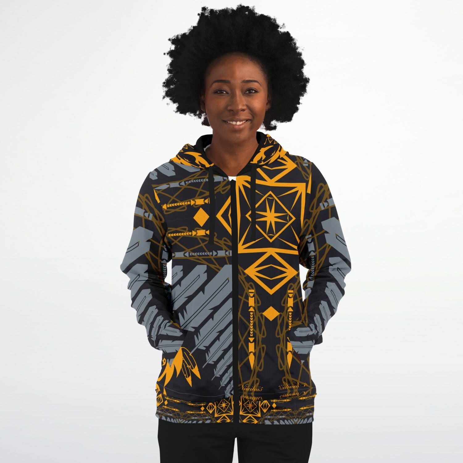 $NiieihiiNookei Athletic Zip-Up Hoodie - AOP