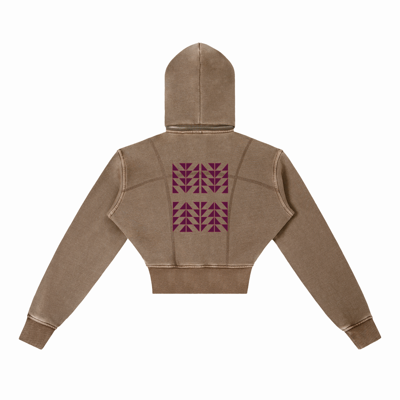 $NiieihiiNookei Vintage Washed Cropped Fleece Hoodie