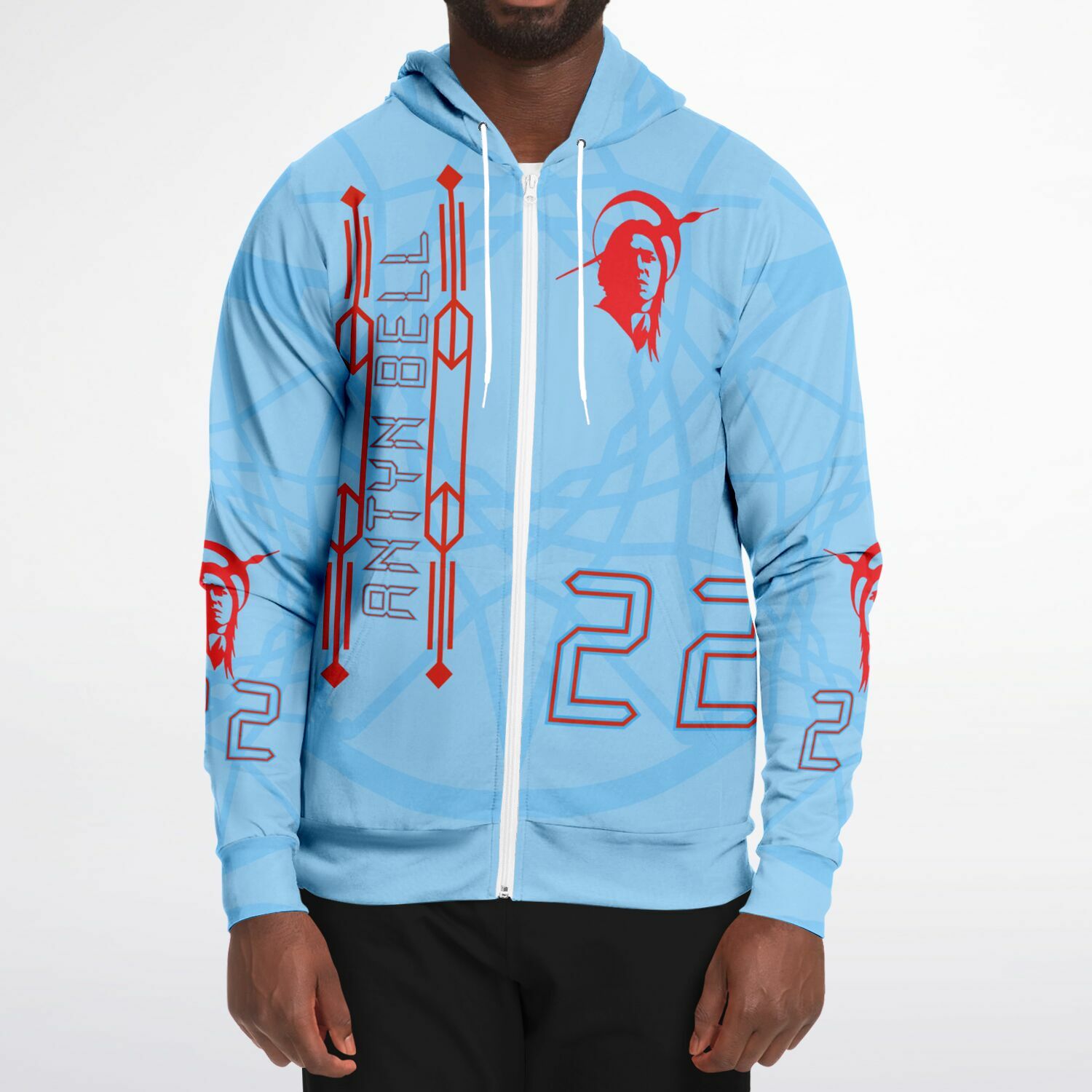 $NiieihiiNookei Athletic Zip-Up Hoodie - AOP