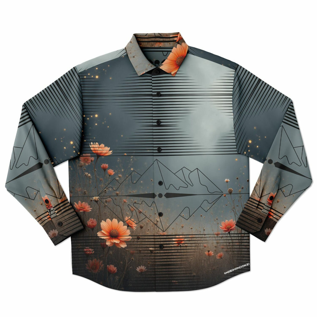$NiieihiiNookei Long Sleeve Button Down Shirt - AOP