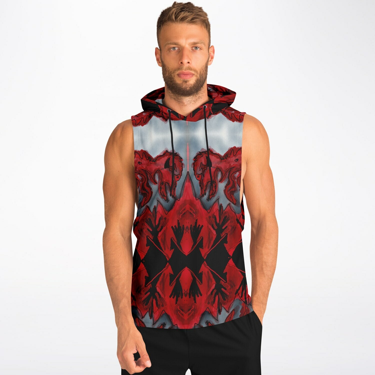 $NiieihiiNookei Athletic Drop Armhole Hoodie - AOP