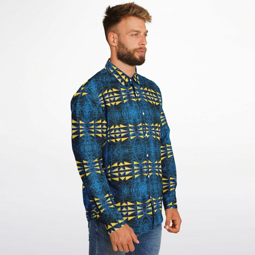 $NiieihiiNookei Long Sleeve Button Down Shirt - AOP