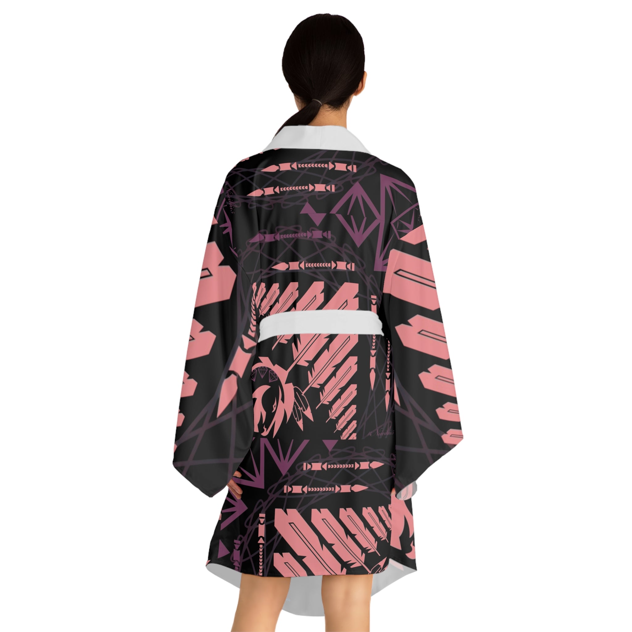 $NiieihiiNookei Kimono Robe — Long Sleeve AOP Lounge Jacket