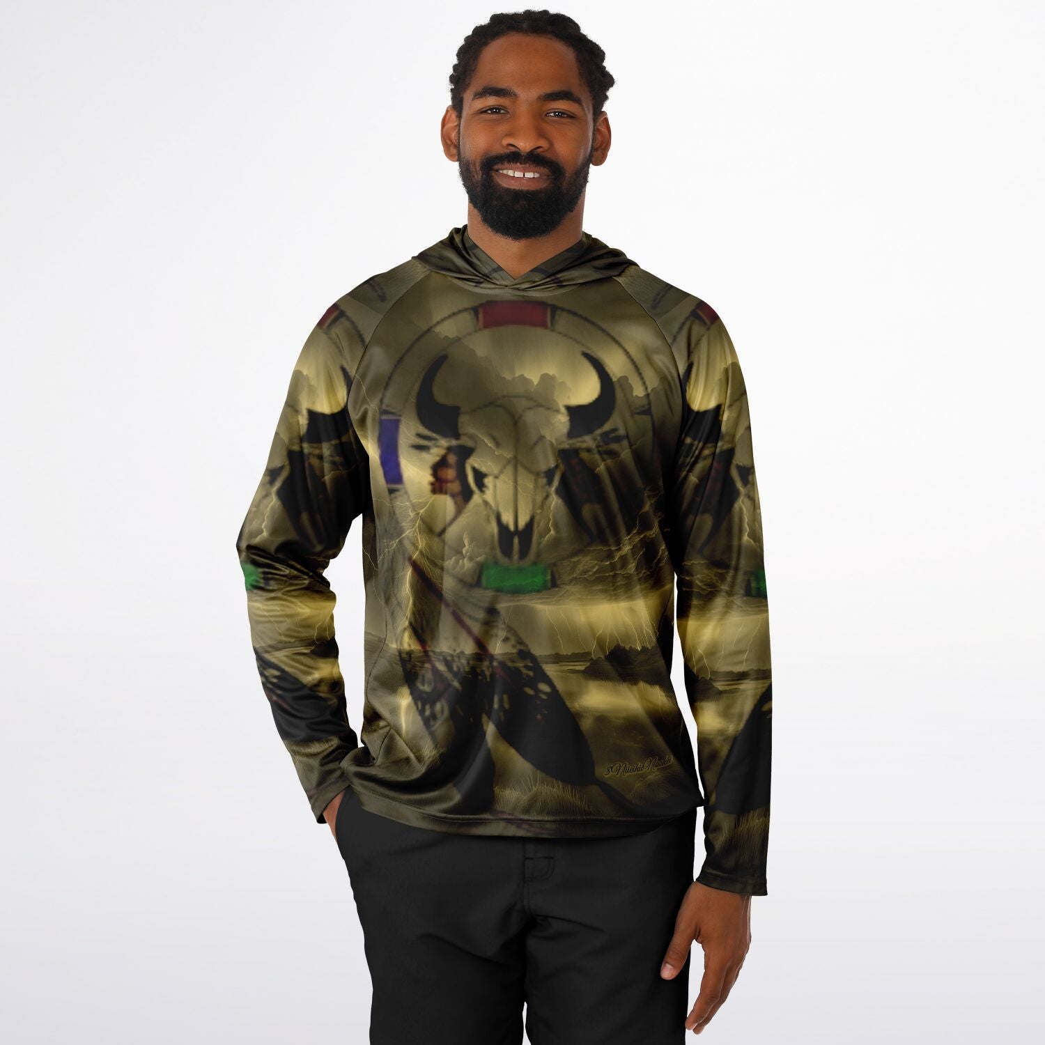 Northern Arapaho Tribe Logo Hooded Performance Shirt - AOP
