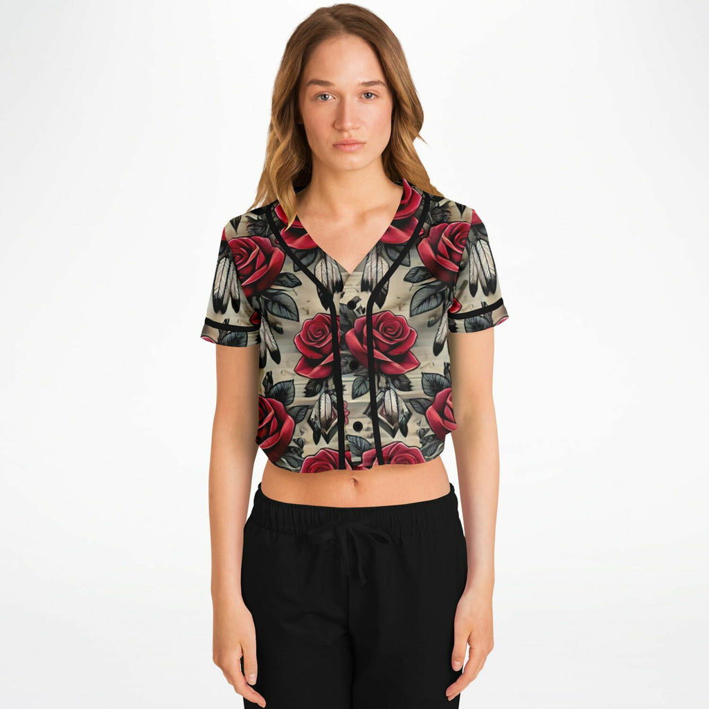 $NiieihiiNookei Cropped Baseball Jersey - AOP