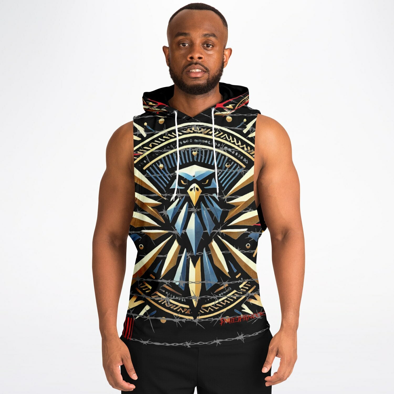 $NiieihiiNookei Athletic Drop Armhole Hoodie - AOP