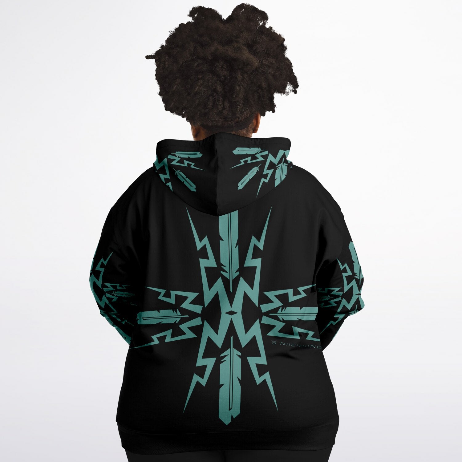 $NiieihiiNookei Plus-size Ziphoodie - AOP