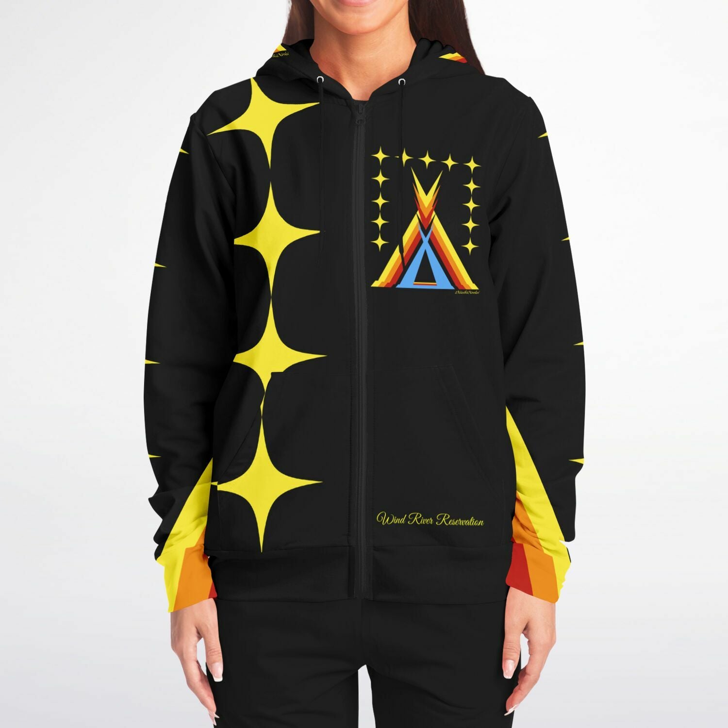 Wind River Reservation Design by $NiieihiiNookei Zip-Up Hoodie - AOP copy