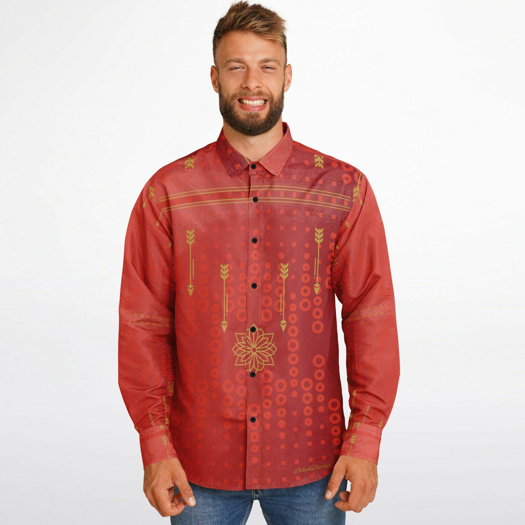 $NiieihiiNookei Long Sleeve Button Down Shirt - AOP