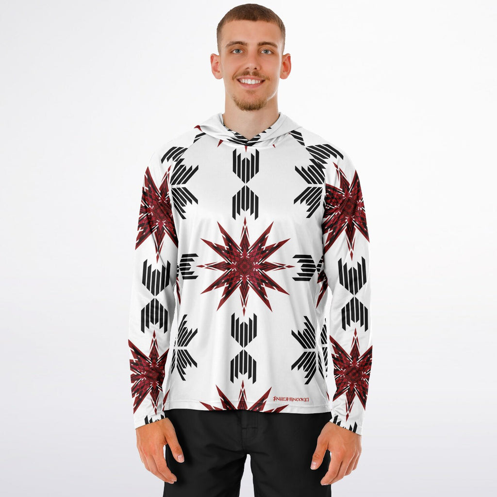 Men's Long Sleeve Hooded Performance Shirt - AOP