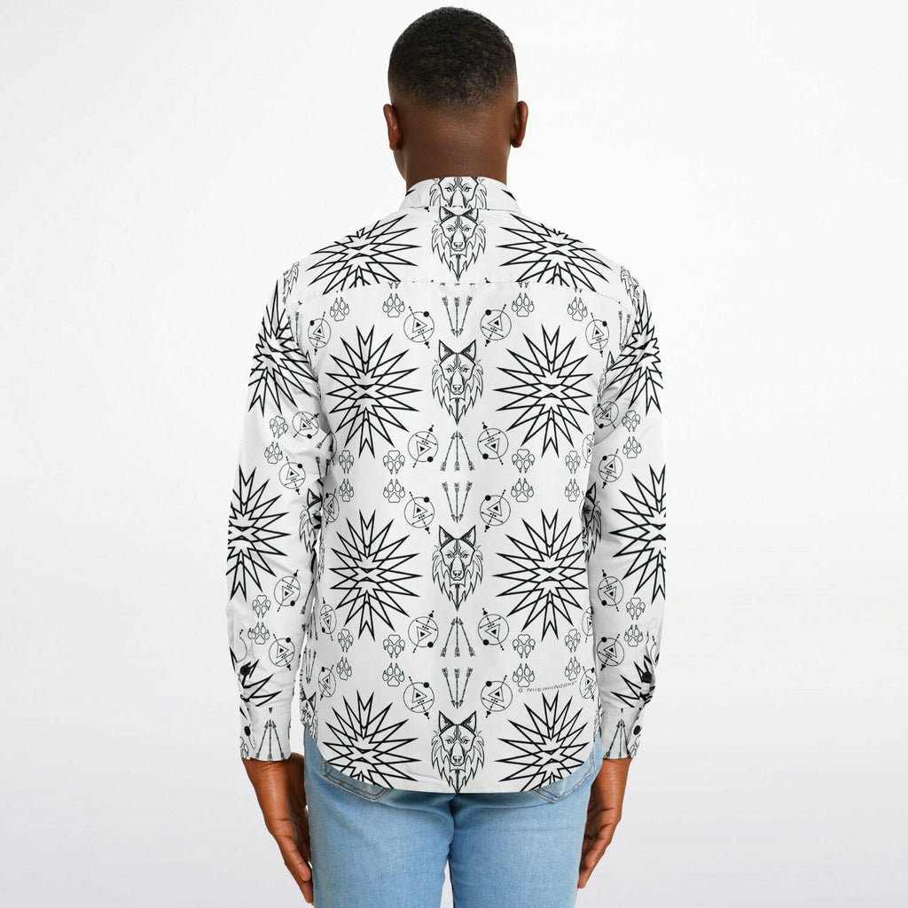 $NiieihiiNookei Long Sleeve Button Down Shirt - AOP