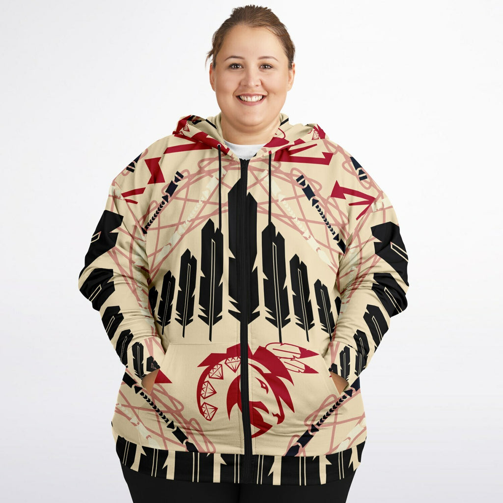 $NiieihiiNookei Plus-size Ziphoodie - AOP