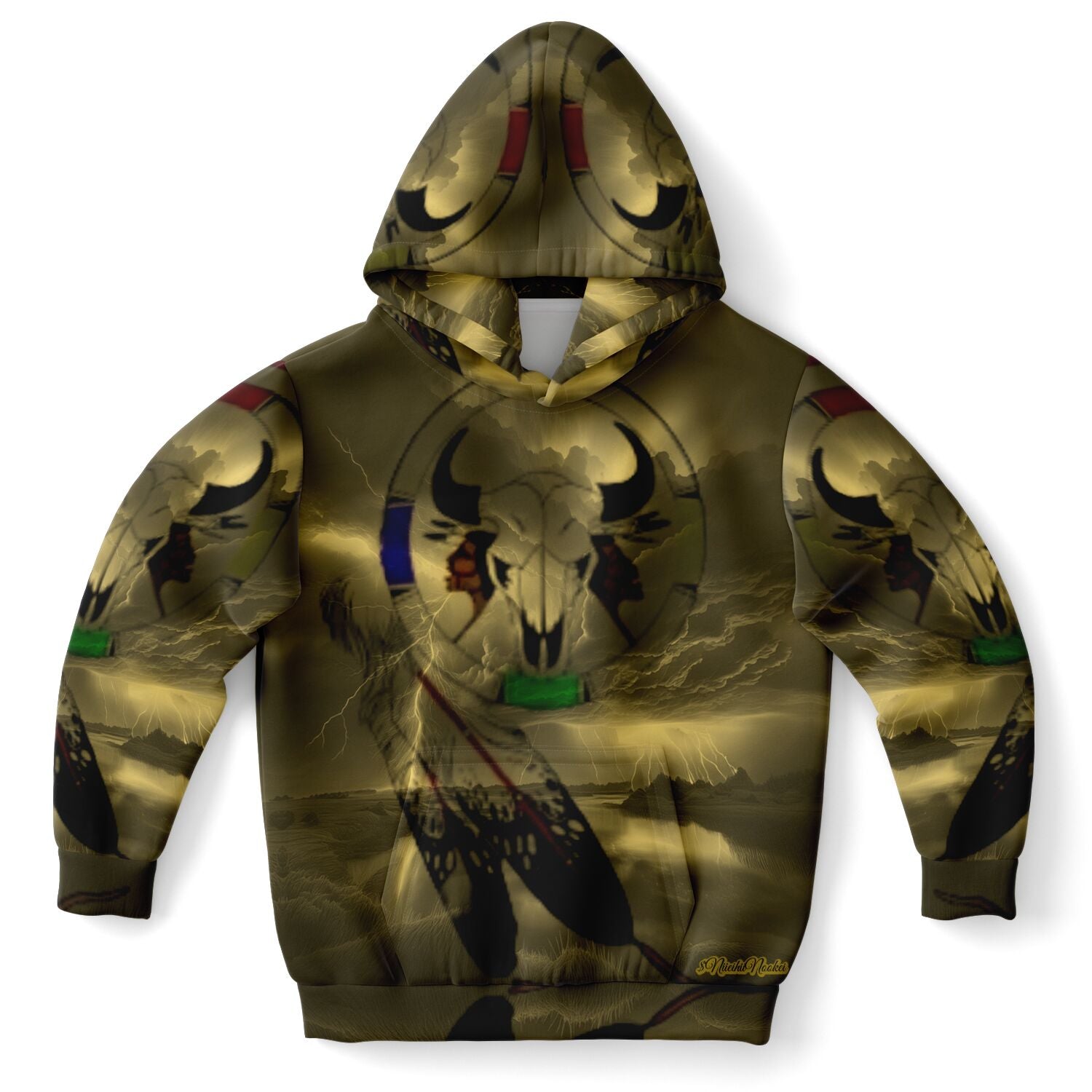 Northern Arapaho Tribe Logo Athletic Kids Hoodie - AOP