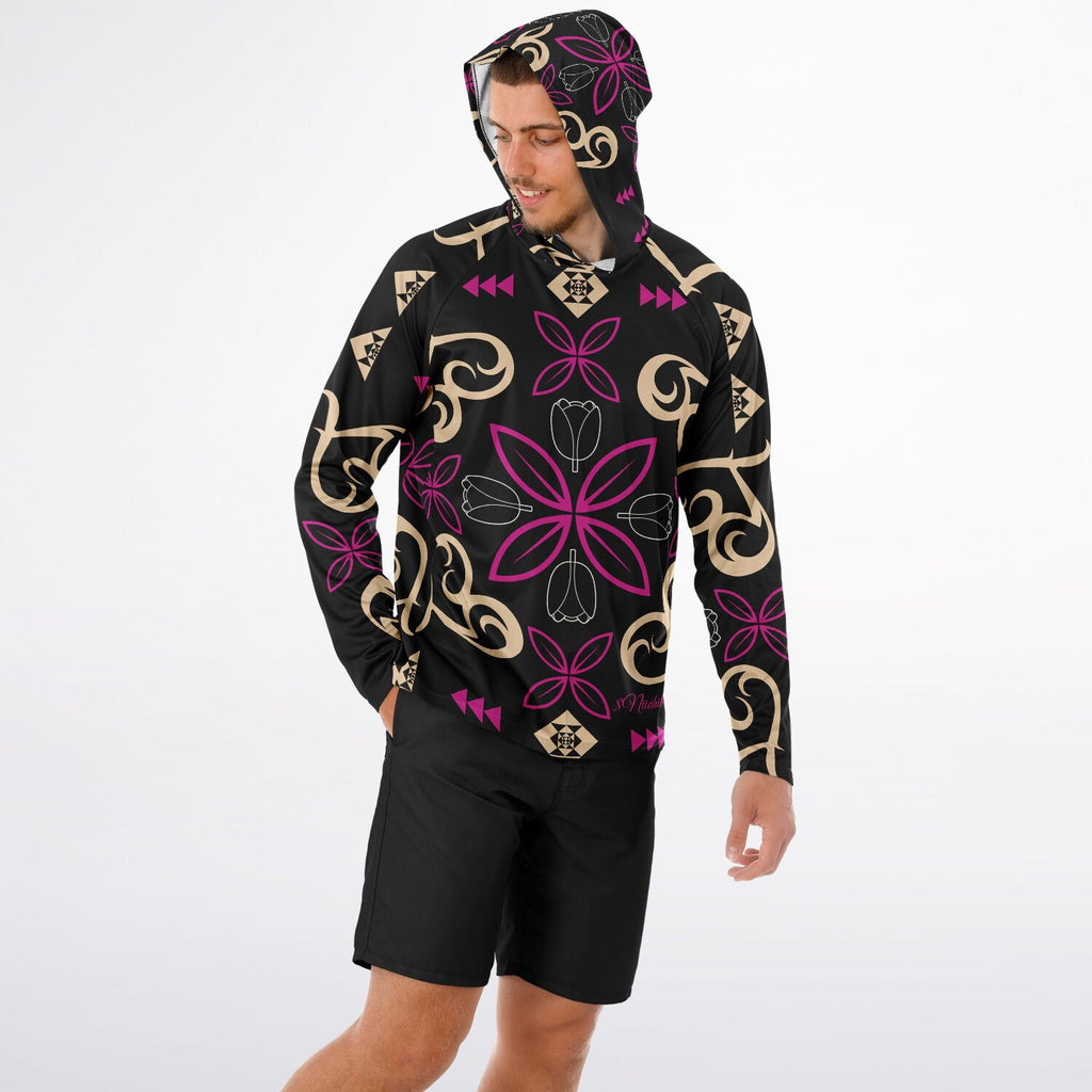 $NiieihiiNookei Men's Long Sleeve Hooded Performance Shirt - AOP