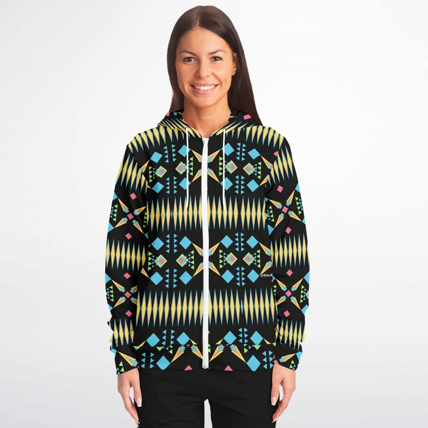 $NiieihiiNookei Athletic Zip-Up Hoodie - AOP