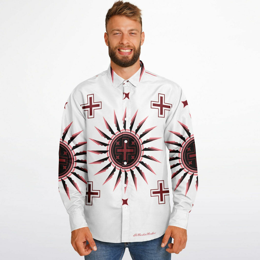 $NiieihiiNookei Long Sleeve Button Down Shirt - AOP