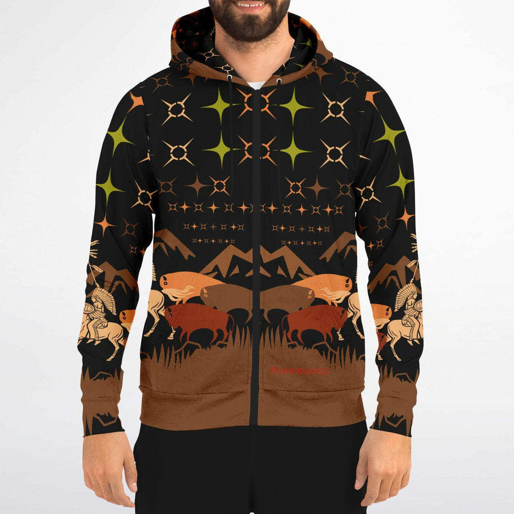 $NiieihiiNookei Athletic Zip-Up Hoodie - AOP