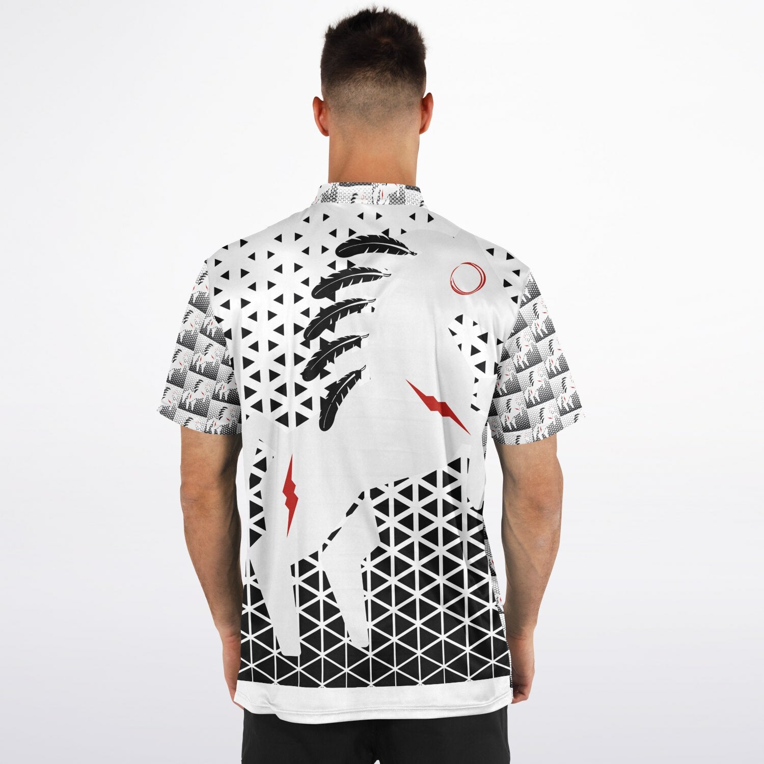 $NiieihiiNookei Blade Collar Polo Shirt - AOP